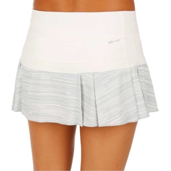 Nike Dri-Fit Victory Skort Tennis Golf Size Large White Gray - Picture 2 of 9